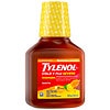 Tylenol bottle with yellow cap on a white background