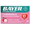 Bayer chewable vitamin B1 supplement packaging with cherry flavor on a white background