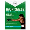 Biofreeze large patches packaging with a person applying it on their arm.