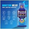 Mukin's Nighttime Relief product with blue liquid bottle on a white background