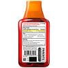 Red bottle with label on a white background