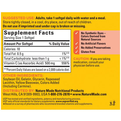 Supplement label with text and nutritional information on a yellow background