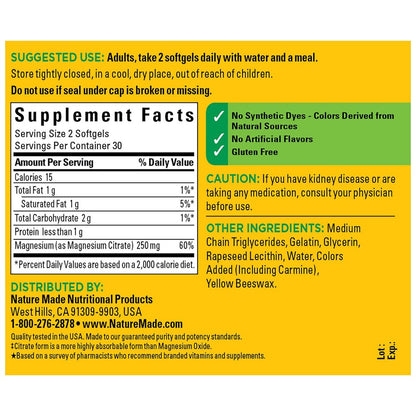 Supplement label with detailed information on ingredients, distribution, and usage.