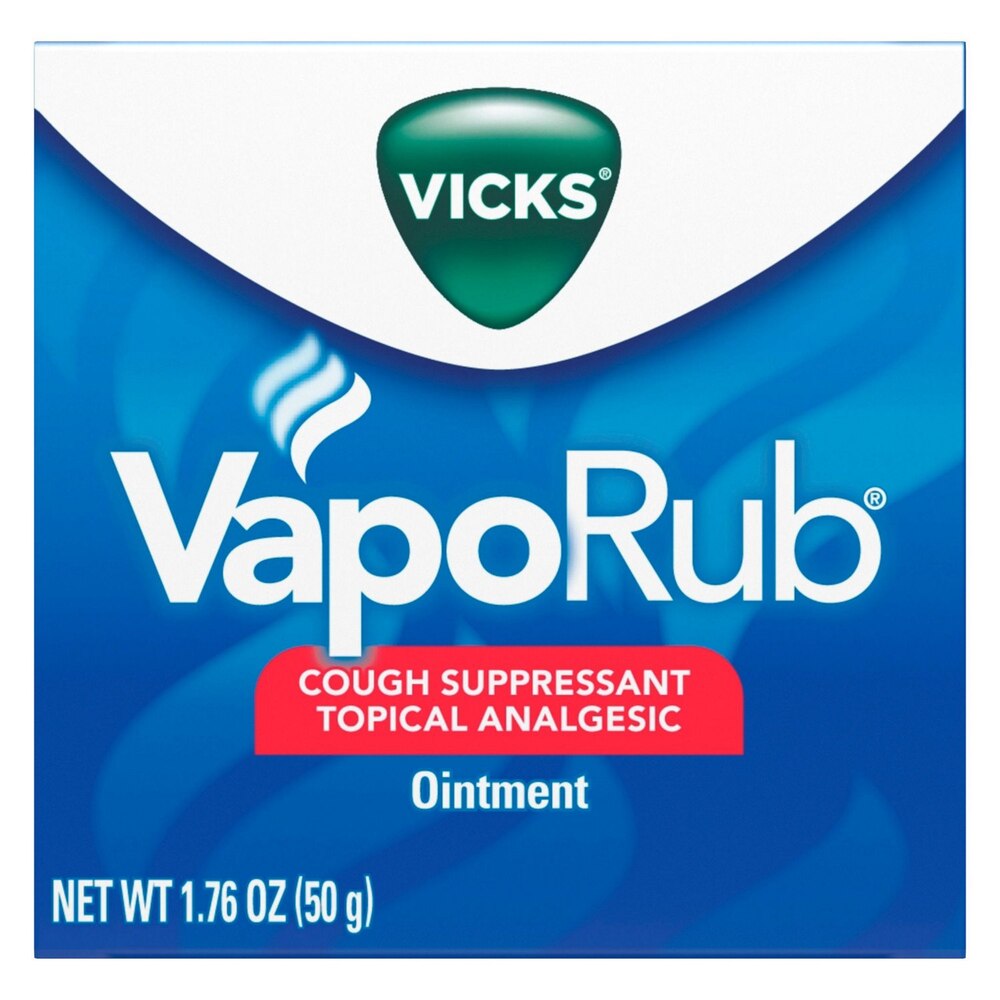 Vicks VapoRub ointment packaging on a white background