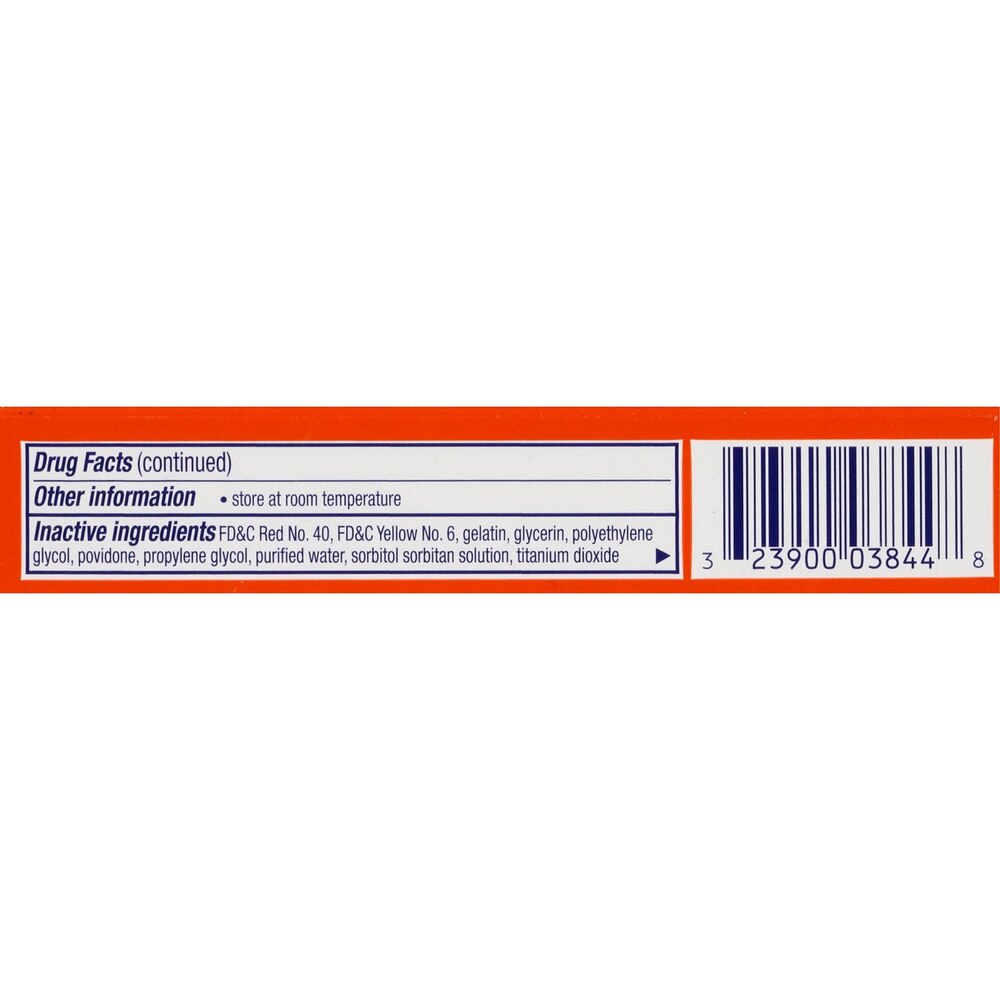 Product label with inactive ingredients and barcode on a white background