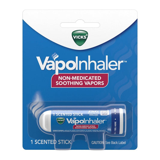 Vicks Vapoinhaler packaging with blue and white design