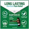 Box of Biofreeze Pain Relief Gel with text on long-lasting pain relief.