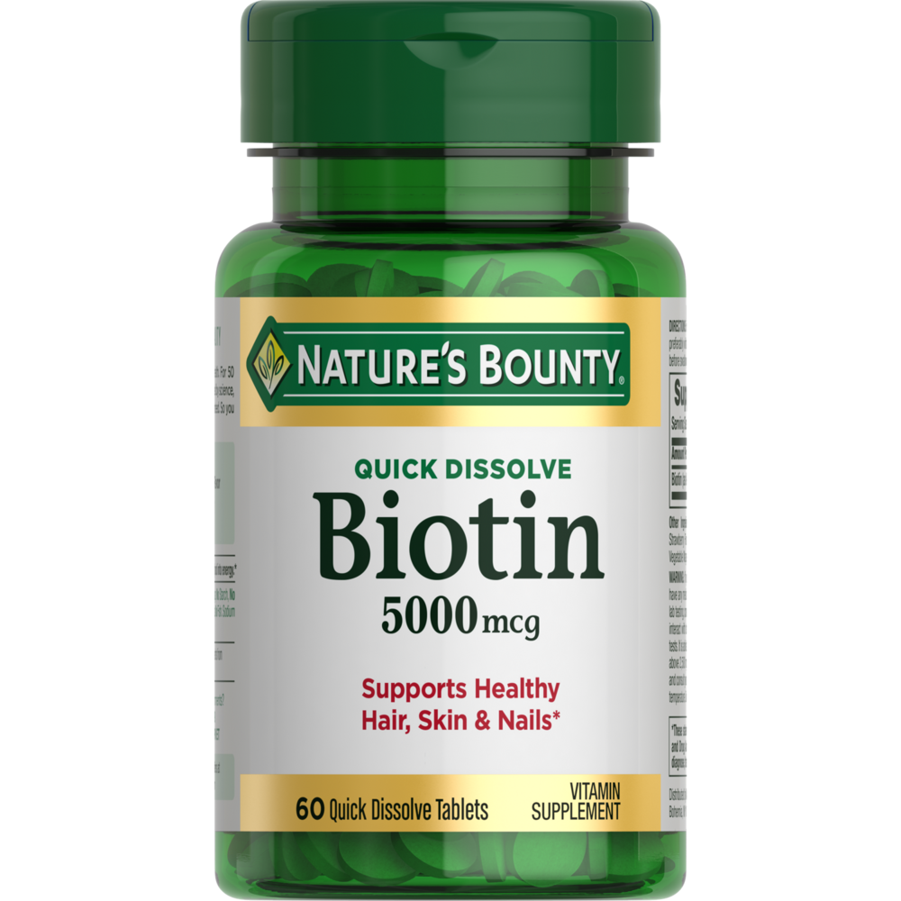 Nature's Bounty Biotin supplement bottle