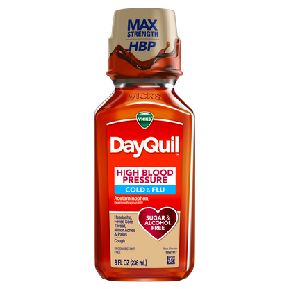 Vicks DayQuil High Blood Pressure Non-Drowsy Cold & Flu, 8 fl oz