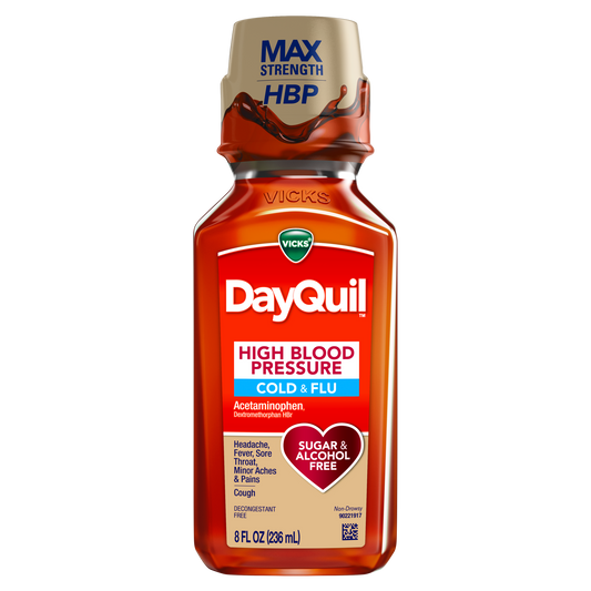Vicks DayQuil High Blood Pressure Non-Drowsy Cold & Flu, 8 fl oz