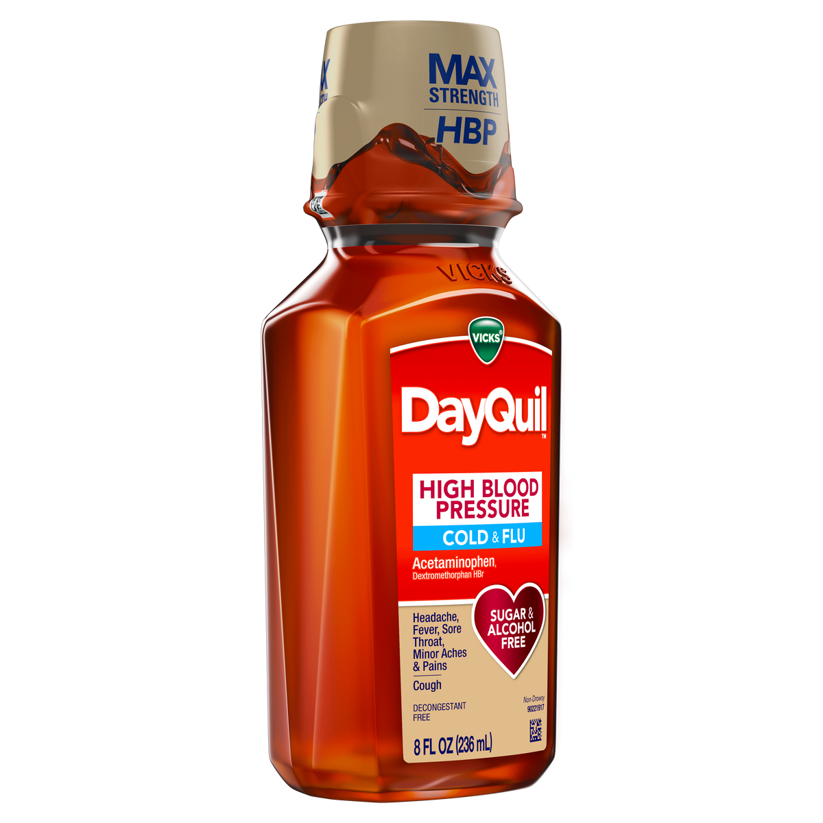 Vicks DayQuil High Blood Pressure Non-Drowsy Cold & Flu, 8 fl oz