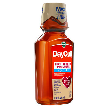 Vicks DayQuil High Blood Pressure Non-Drowsy Cold & Flu, 8 fl oz