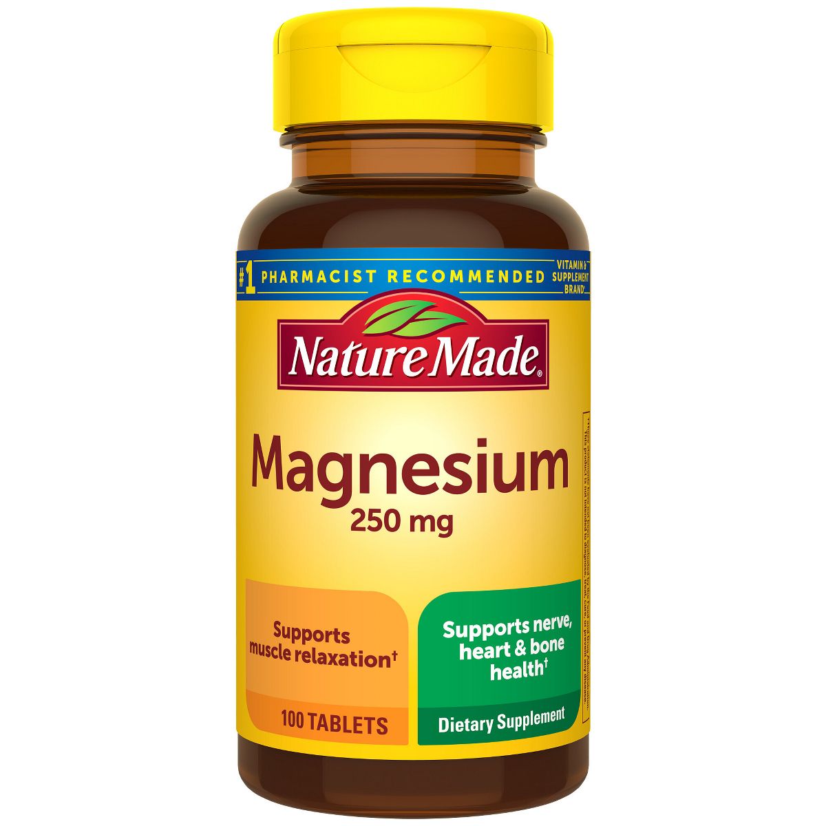Nature Made Magnesium supplement bottle on a white background