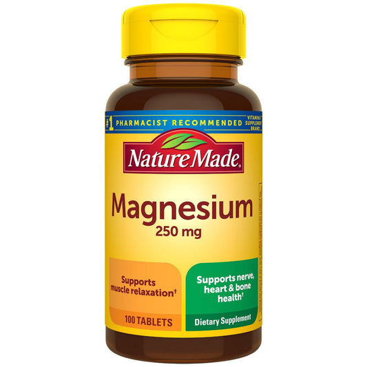 Nature Made Magnesium supplement bottle on a white background