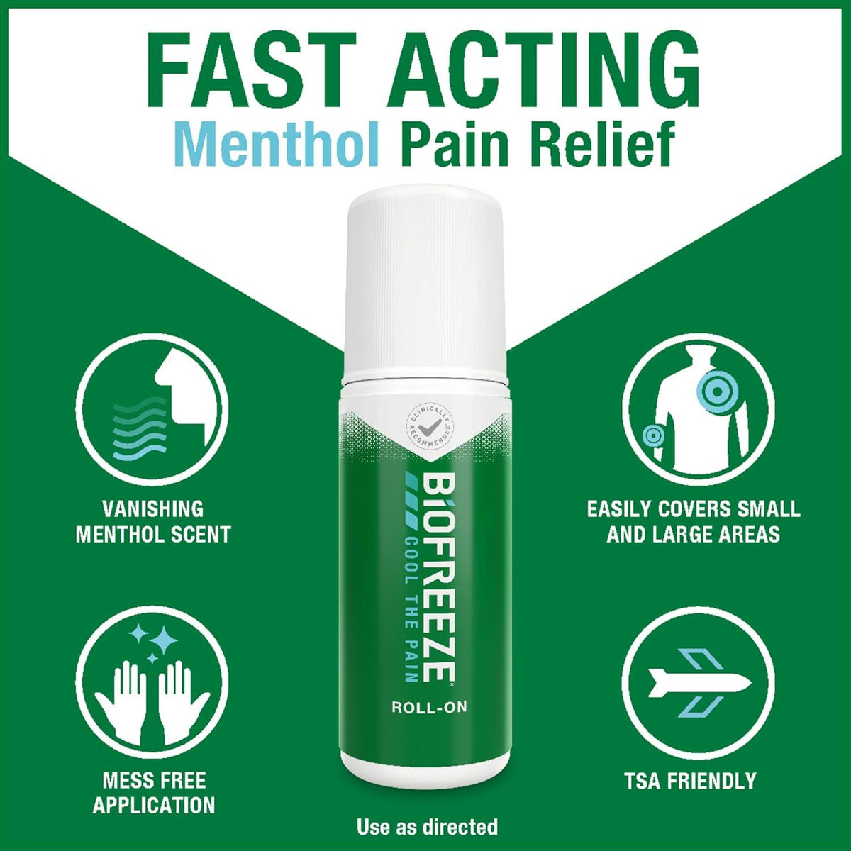Biofreeze Pain Relief Roll-On Menthol, 2.5 fl oz