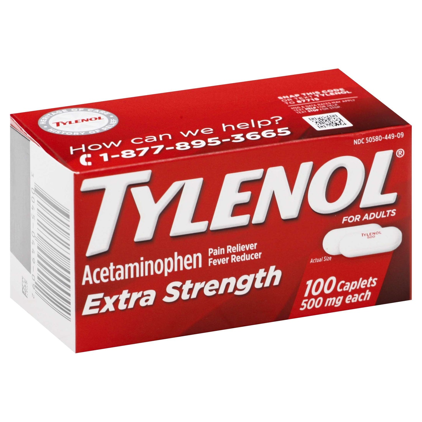 Tylenol Extra Strength Acetaminophen 500 MG Caplets