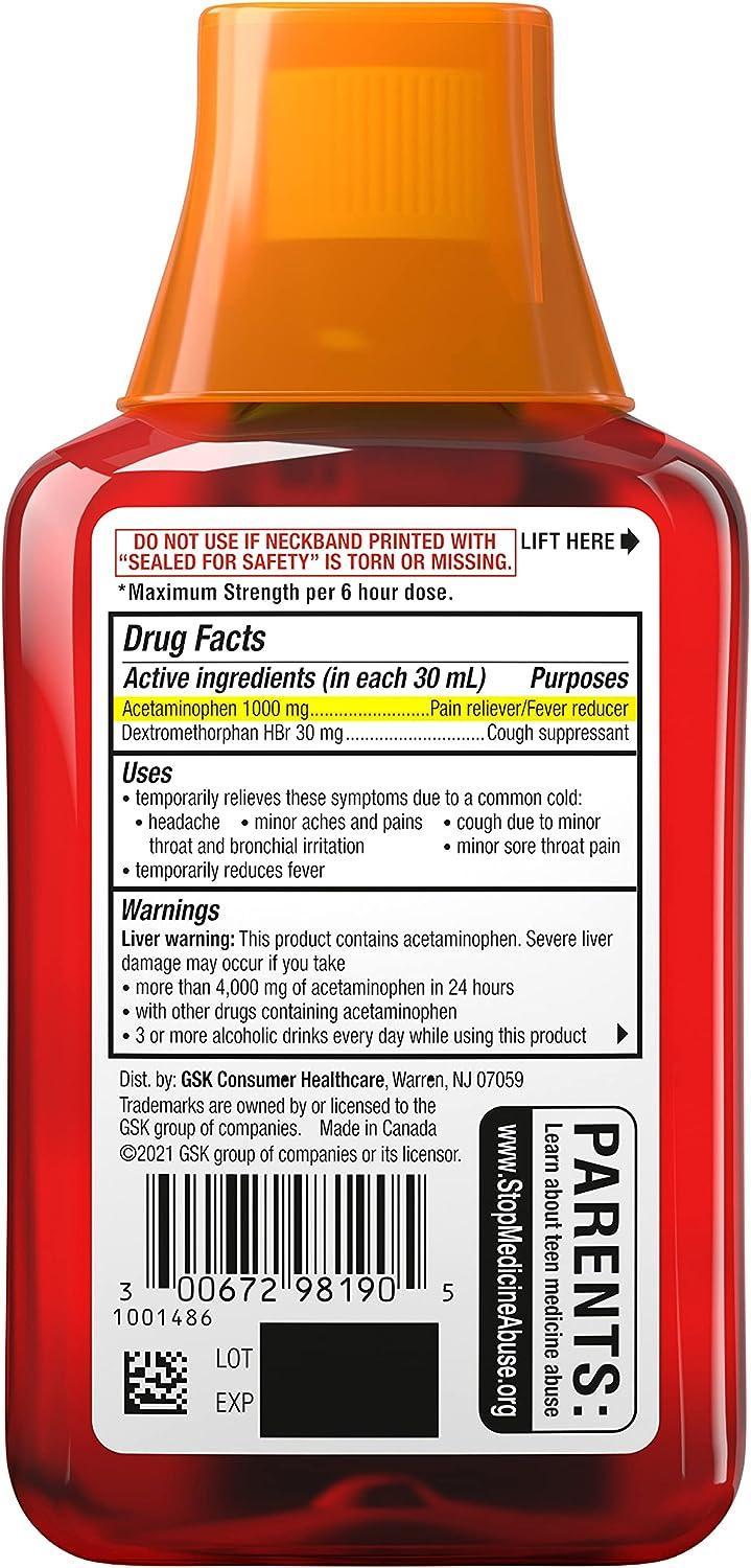 TheraFlu Max Strength Flu Relief Syrup, Honey & Elderberry, 8 fl oz