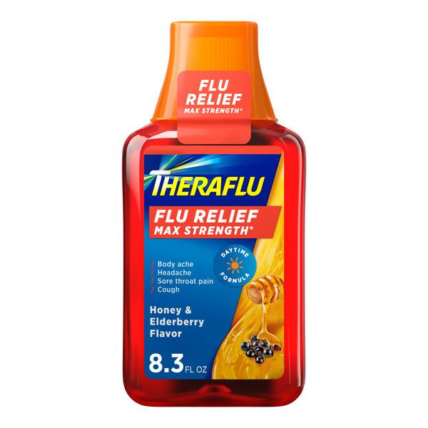TheraFlu Max Strength Flu Relief Syrup, Honey & Elderberry, 8 fl oz