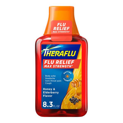 TheraFlu Max Strength Flu Relief Syrup, Honey & Elderberry, 8 fl oz