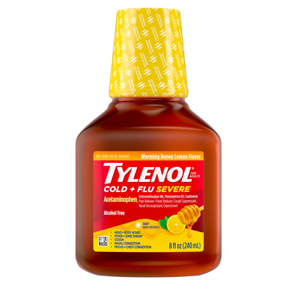 TYLENOL Cold + Flu Severe Flu Medicine, Honey Lemon, 8 fl oz