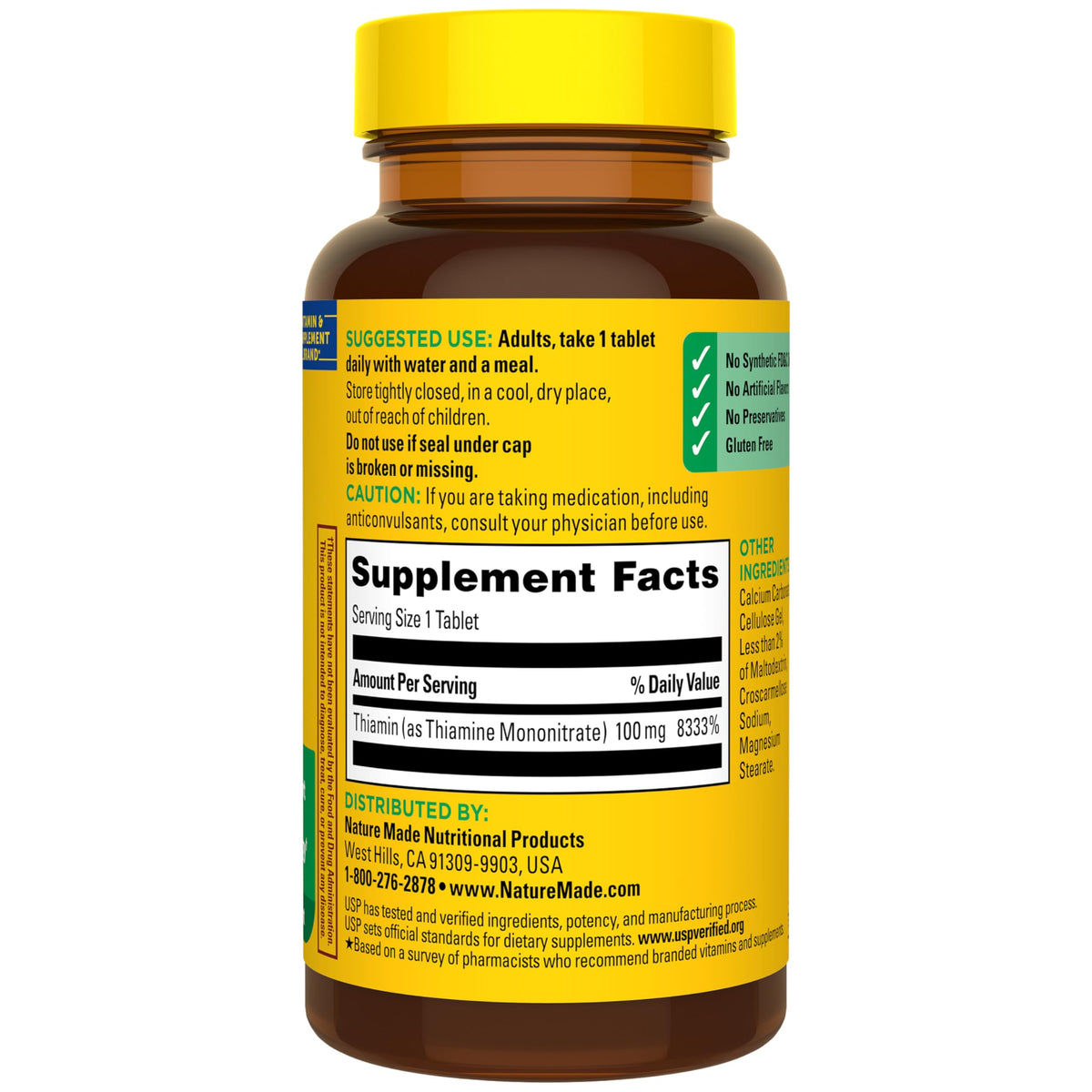 Nature Made Vitamin B-1 100 mg Tablets