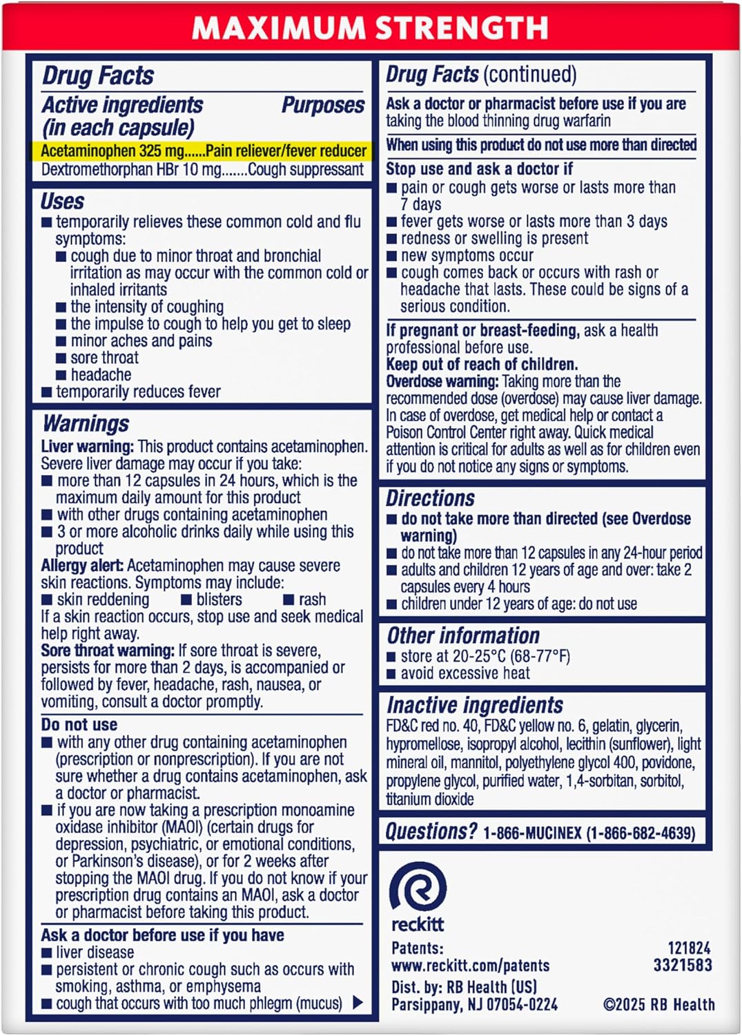 Mucinex Rapid+Clear Maximum Strength Cold & Cough Medicine, Rapid Release Liquid Gels, 16 Count